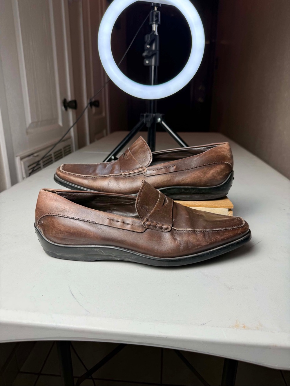 Tod's Leather Moccasins - Brown Loafers, Shoes Sz 8.5